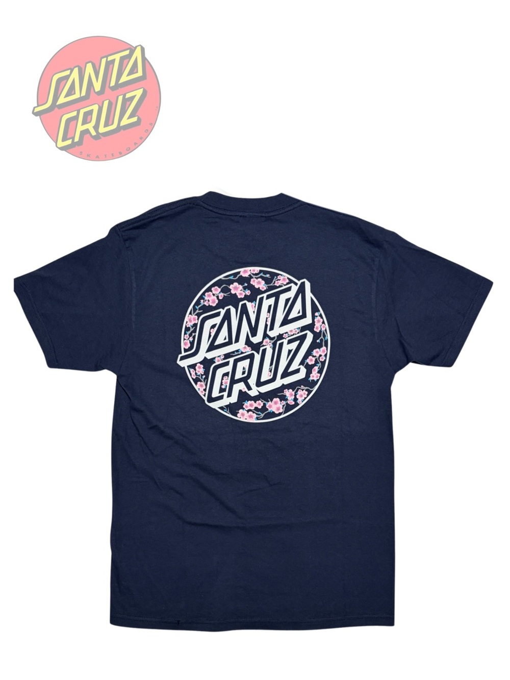 SANTA CRUZ new Cherry Blossom Ring Dot Navy Graphic Tee